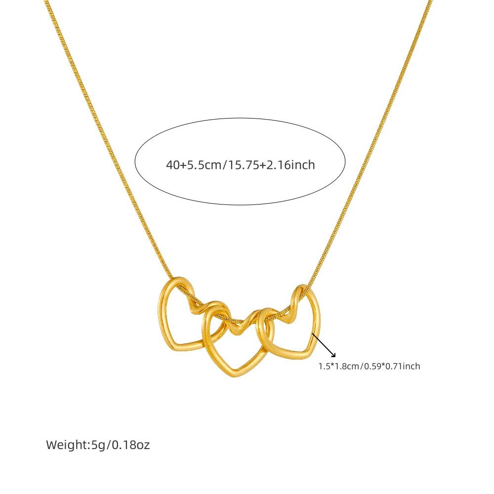 DIEYURO 316 Stainless Steel Golden Minimalist Heart Necklace For Women Fashion Trend Girl Jewelry Valentine's Day Gift Joyas