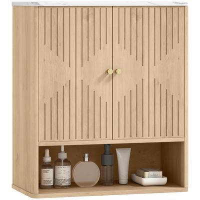 Badezimmer-Wandschrank mit verstellbarem Einlegeboden - Eiche
