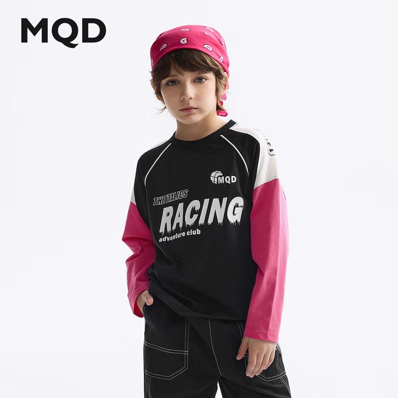 MQD Boys Autumn Color-block Long Sleeve T-shirt 170cm чёрный
