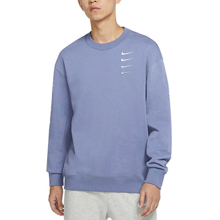 Nike French Terry Swoosh Gradient Crew Neck Sweatshirt Men Tops Indigo DB9408-412