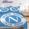 SSC Neapol Vzor Povlečení Sada Prošívaných Dek Quilt Cover Povlak na Polštář Domácí Dekorace Dárek k Narozeninám (1 * povlak na peřinu + 2 * povlak na polštář, bez jádra)