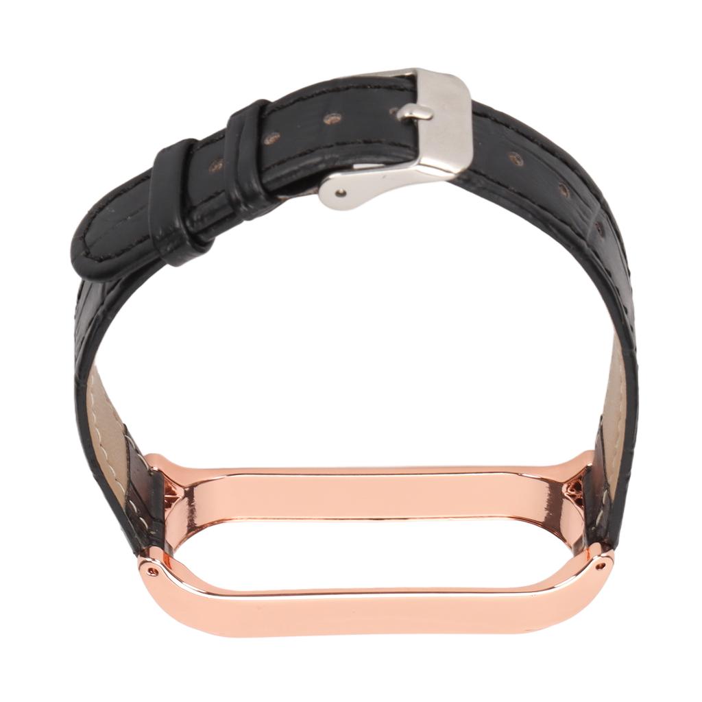 Schnellverschluss Leder Uhrenarmbänder Bambusmuster Uhrenarmbänder Handgelenk Smartwatch Armband Ersatz für Xiaomi Mi Band 6 5