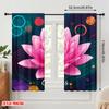 2 Stück 2D Flachdruck Fenstervorhänge Lotusblume Polyester Ohne Strom Festliche Vorhänge für Stände Studio-Requisiten