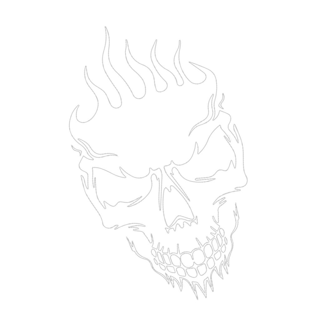 Auto Sticker Flame Skull Head Hood Car Paste Side Door Car Paste Flame Skull
