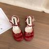 Fashion Summer Cover Toe Thick Heel Women Sandals Fashion Butterfly-knot Dress Shoes Women's Dancing Party Prom Sandalias