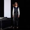 Women's Faux Two-Piece Striped Knit Pullover