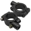 Aynaxcol 1" 25mm Mirror Thread Motorcycle Handlebar 10mm Mirror Thread Mount Holder Clamp Adapter Black