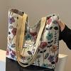 Stylish Corduroy Tote Bag for Women Bohemian Ethnic Style Shoulder Bag for Daily Commuting Shopper Office Worker College Student