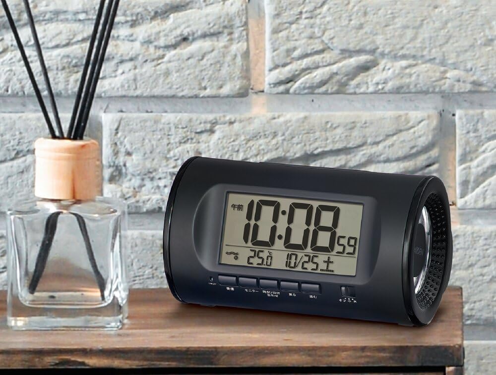 Seiko Clock NR540K Digital Alarm Loud PYXIS 81 x 138 x 99mm Clock, Volume, Black, RAIDEN,