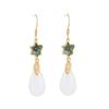 Chinese Retro Cloisonné Tassel Earrings with Hetian Jade