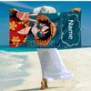 Custom Name Ultra-Soft Beach Towel with One Piece Theme,Ideal for Pool - Camping, Diving - Perfect Travel Essential, Vibrant Beach Towel.