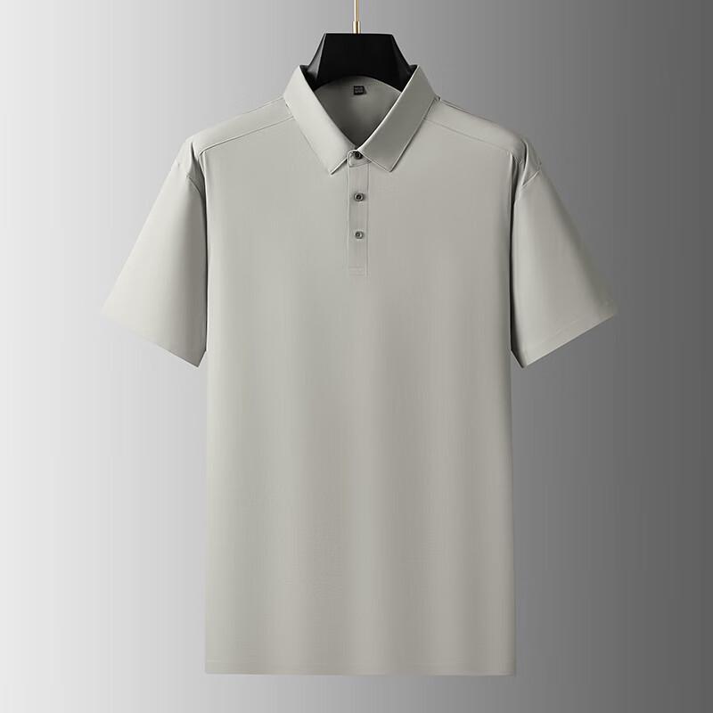 

Oversize Plus Size Solid Panel Short Sleeve Polo Shirt 4XL