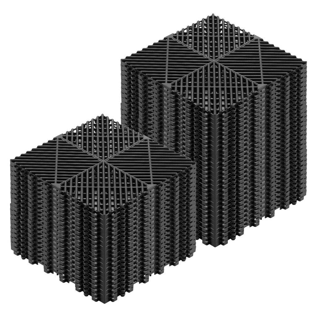 Interlocking Drainage Mats, 310 X 310 Mm, Modular Garage Flooring Tiles, Non-Slip PP Drainage Floor Tiles, Self-Draining, Easy Installation, for