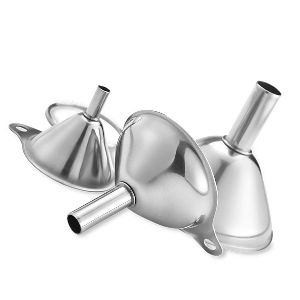 3 Pcs Stainless Steel Mini Funnels Stainless Steel Kitchen Funnel Set for Filling Small Bottles Miniature Bottles