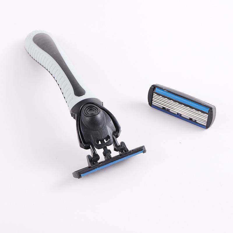 Stainless Seel 6-layer Shaver Blade Manual Shaver for Man 1 Blade Holder 6 Blade Head