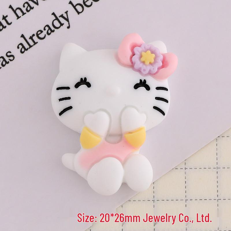 Cartoon Cherry Blossom Sanrio Resin Accessories: Phone Case, Hair Clip, Pendant, Cup, and Car Decoration.