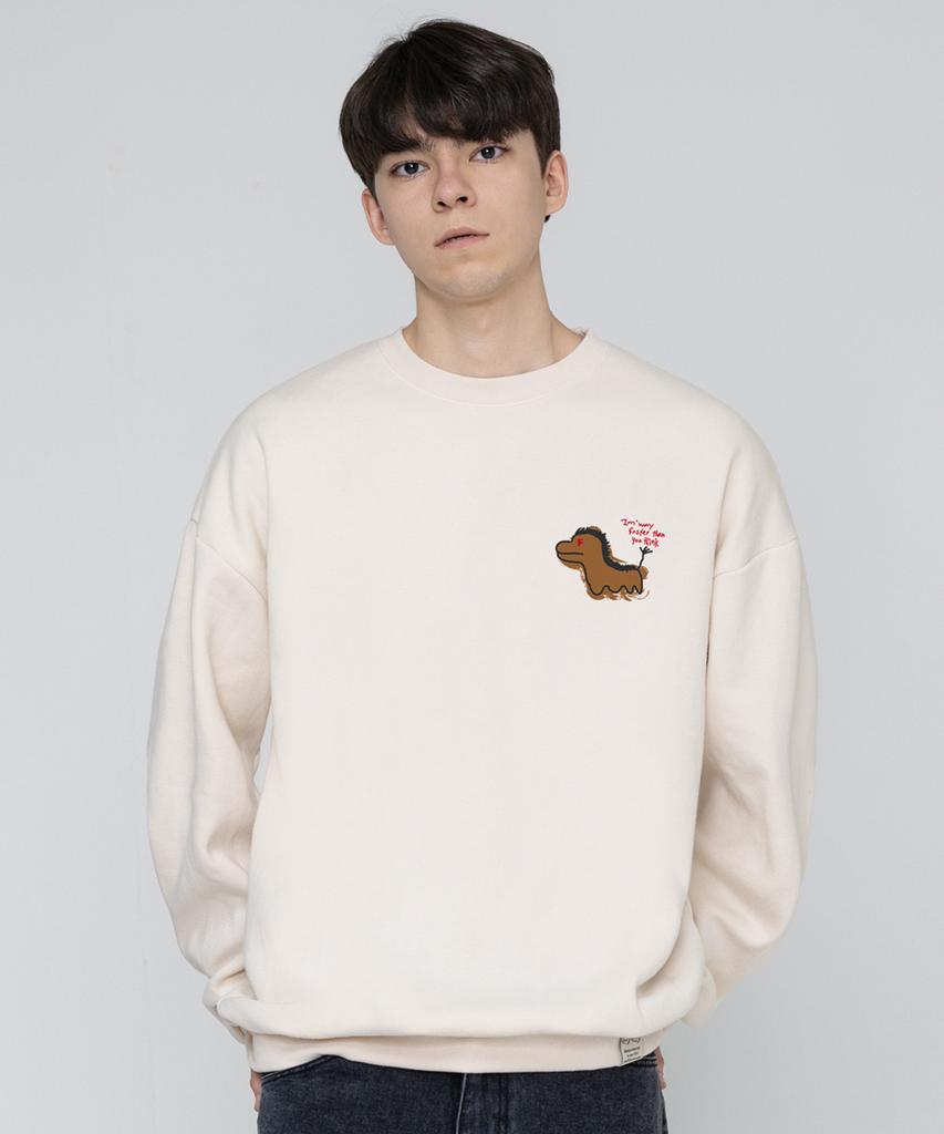GRAVER [Unisex] Fast Horse Sweatshirt_Cream