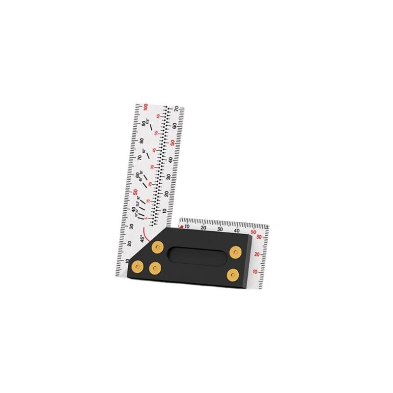 Multiple Functional Steel Carpenter Tool 45° Angles Guide & 90° Layout Square Upgrades for Accurate Marking & Measuring