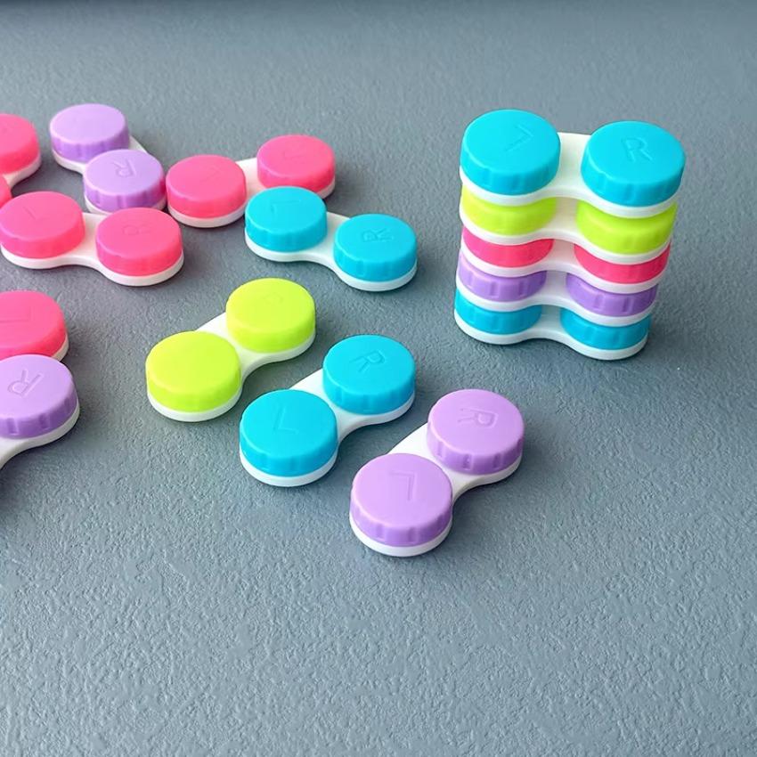 1/4pcs Color Contact Lenses Box Left/Right Eyes Mini Travel Kit Holder Contact Lens Case Container Portable Eyewear Accessories