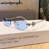 Small Frame Rhinestone Polygon Sunglasses Women  Luxury Brand Fashion Y2K Punk Metal Sun Glasses Retro Prescription Eyewear
