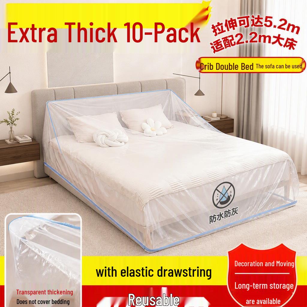 Elastic Dustproof Sofa and Bed Cover with Cinch Bands for Dorm Furniture