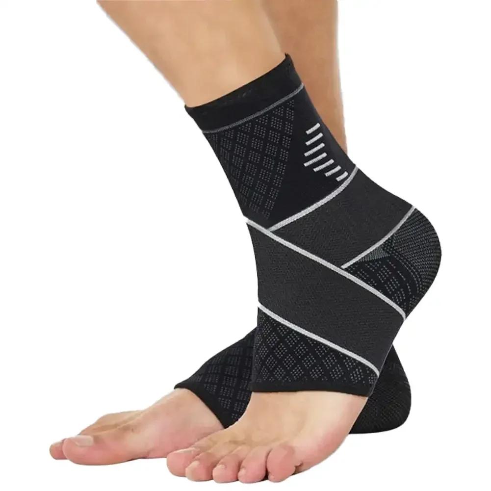 Adjustable Ankle Support Brace For Running Soccer Basketball Nylon Knitted Compression Bandage Protector Strap