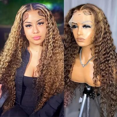 Front Lace Wig African Hot Selling Small Coiled Tube Afro Piano Color Chemical Fiber Headgear Wig
