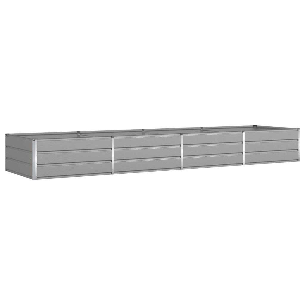 Planter Light Grey 385 X 100 X 45 Cm Galvanized Steel