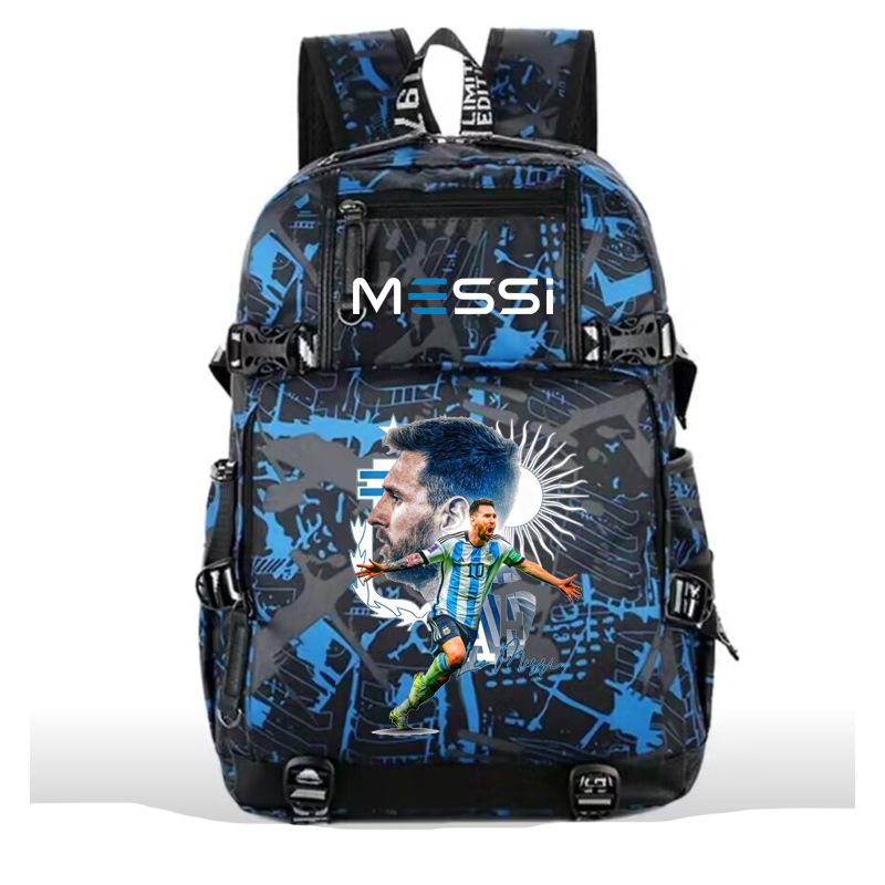 2023 football star Mbappe USB large capacity youth student schoolbag men and women leisure travel shoulder back