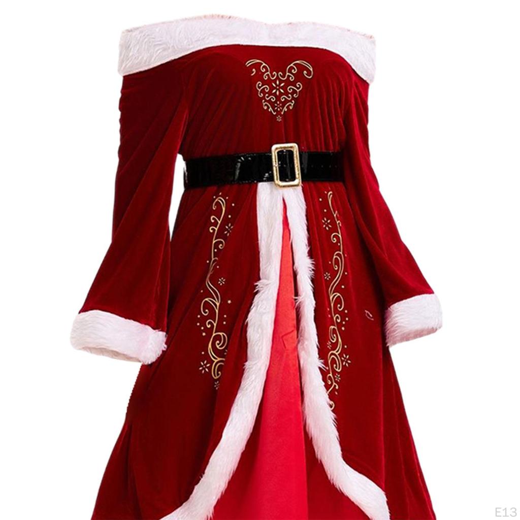 Santa Costume Set Fancy Dress Xmas Outfits for Props Parties Carnivals
