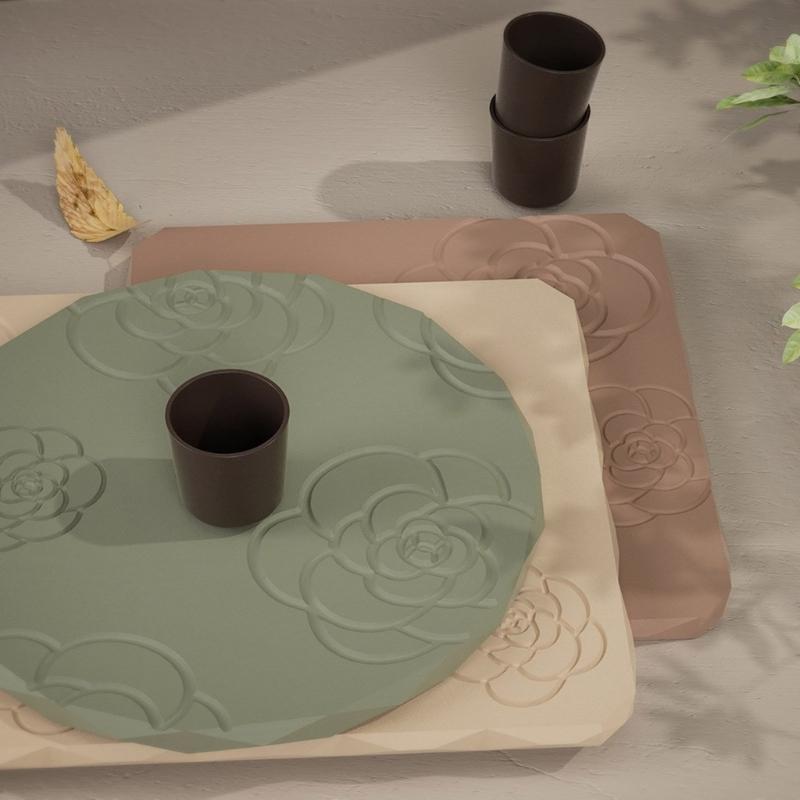 Round Coaster Mold Rose Flower Coaster Molds Silicone Mould for Cup Mat Square Tray Making DIY Epoxy Resin Molds Craft