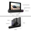 Caméra de tableau de bord DVR pour voiture 4 pouces pour voitures Enregistreur vidéo à 3 objectifs Carplay Dvr Miroir Boîte noire IPS 1080P HD Écran tactile Accessoires de voiture