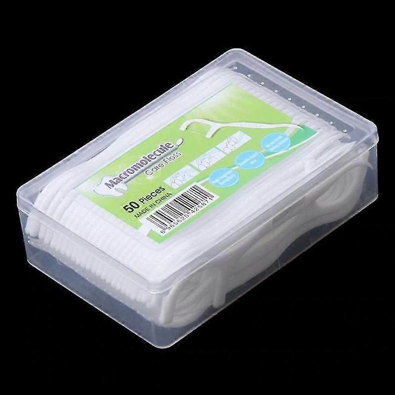 50Pcs Dental Floss Flosser Pick Toothpicks Stick Oral Care Teeth Cleaning Tool