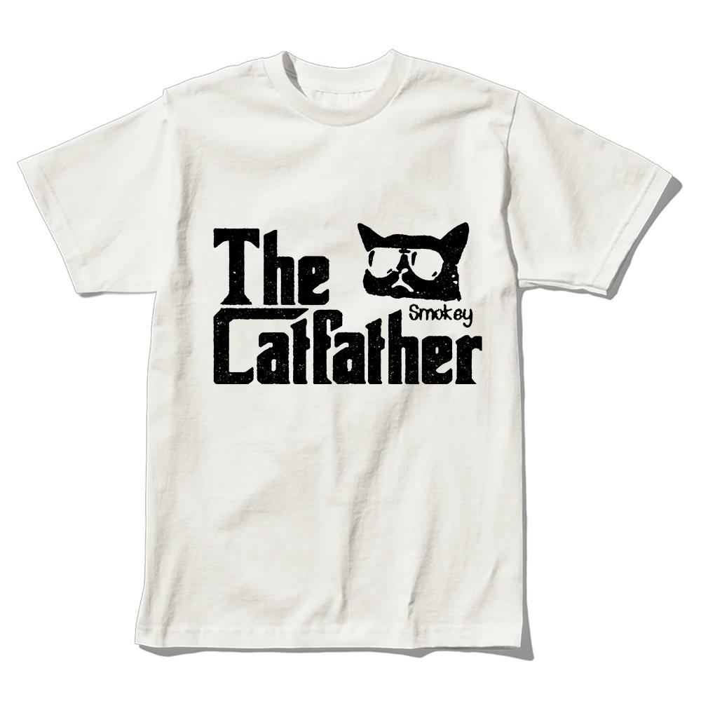 Coolmind U0129-T2  Exclusive Graphic Cat Print Men T Shirt Casual Funny Cat Print Men Tshirt Cool 100% Cotton Unisex Tee Shirts