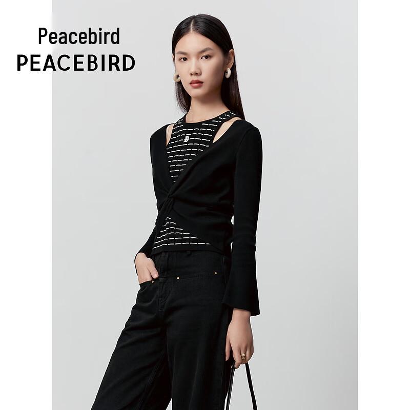 Peacebird Women's Faux Two-Piece Knit Sweater