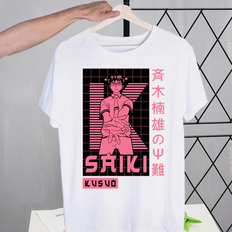 Saiki K Kusuo No Psi Nan Street Style Casual Short Sleeve  Unisex T Shirt O-neck Tshirt Male The Disastrous Life Of Saiki T-shirt Shirt