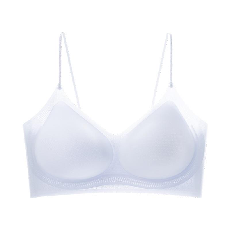 New camellia fragrance underwear ultra-thin, cool and breathable, starlight thin shoulder straps, small breasts gathered, seamless bra cover women