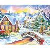 Full Round Diamond Painting Handmade Winter Scenery Cross Stitch 5d Diamond Embroidery House Landscape Decor
