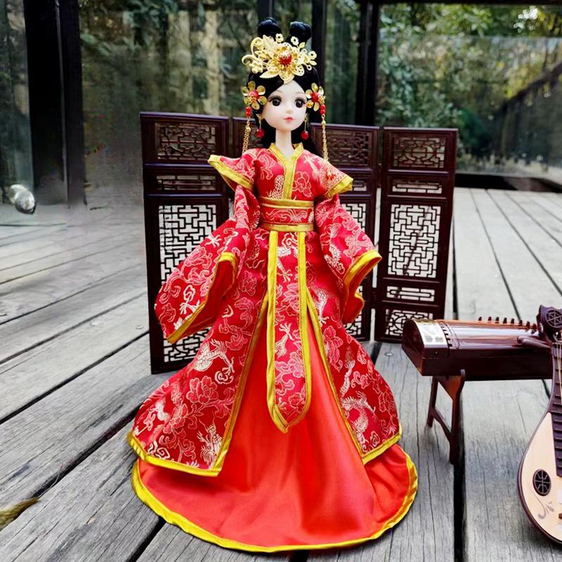 1 Pies 30cm Doll with Ancient Clothes Suitable for 1/6 Doll Acssories Chinese Style Girl Dress Toys for Children