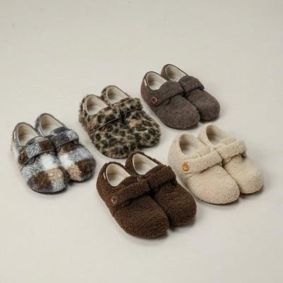 Fleece-Schuhe, Damen Warme Klettverschluss Baumwollschuhe und High-Heels