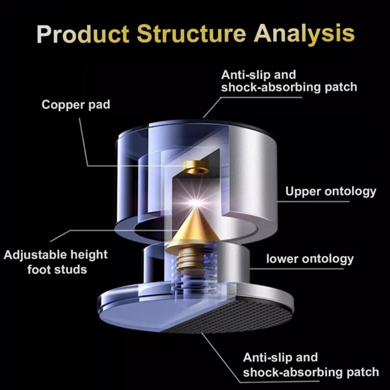 High Precisions AntiVibration Speaker Spikes Optimizes Soundstages Depth Using Advanced Resonance Dissipation Technology