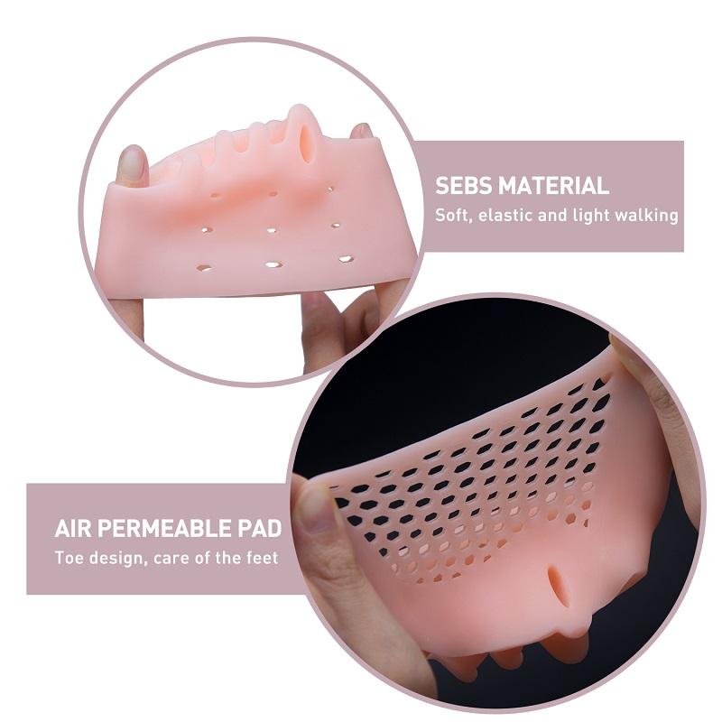 2pcs Silicone Toe Separator Hallux Valgus Corrector Bunion Orthotics Protector Pain Relief Forefoot Pad Socks Foot Care Pedicure