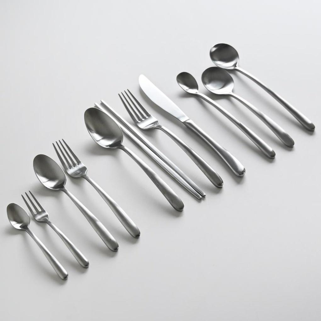 Check rounded stainless steel vintage cutlery flower spoon large