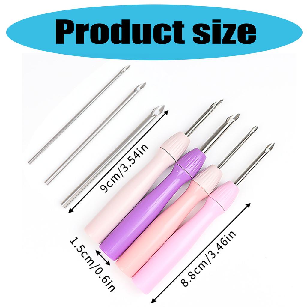 Embroidery Punch Needle Tool Punch Needle Set 2.5mm/3.5mm/5mm Adjustable Embroidery Pen for Artists