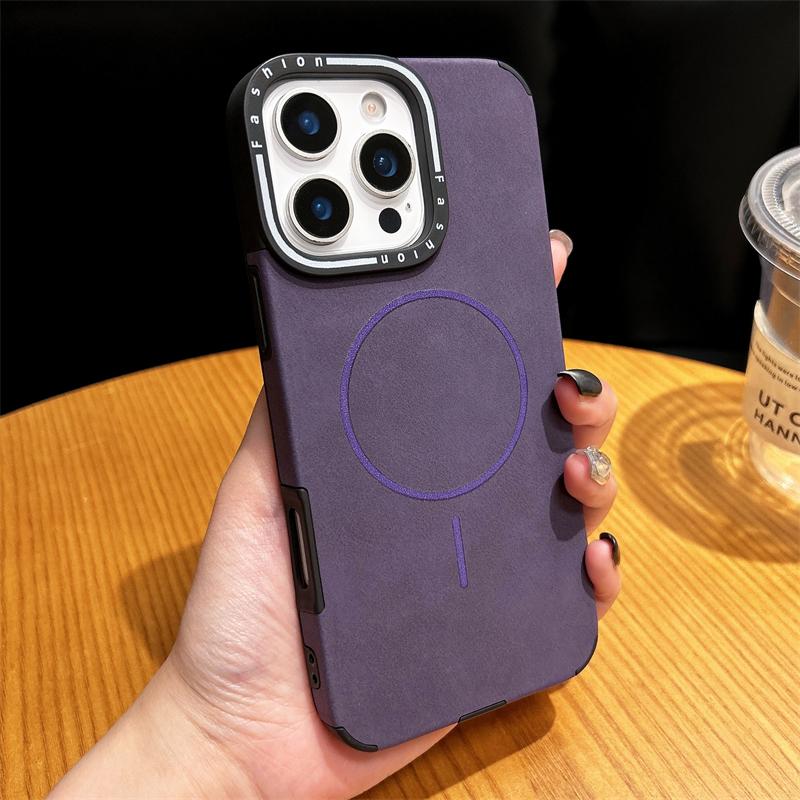 For Magsafe Luxury Leather Hybrid Shockproof Cases For iPhone 11 12 13 14 15 16 Pro Max 16 Plus Magnetic Wireless Charging Cover