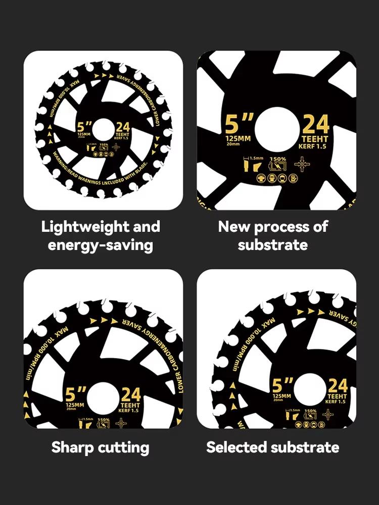 Xiaomi Efficient Energy Saving Lithium Saw Blades 5/5.5-inch Circular Saw Blade Wood Cutting Saw Blades Woodworking Alloy Grinder Blade