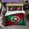Portugalský fotbalový vzor 3dílná ložní souprava Měkký povlak na přikrývku z mikrovlákna s povlaky na polštáře do ložnice