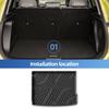 SMABEE for Hyundai Kona Electric 2024 2024 TPE 3D Car Rear Trunk Pad Cargo Liner Trunk Mat All Weather Black Protection