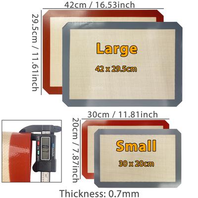 1PC, 2PCS Silicone Baking Mats for Oven, 2 Sizes 30/42cm, Non Stick & Heat Resistant Bakeware Sheets, for Cookie, Macaron, Bread