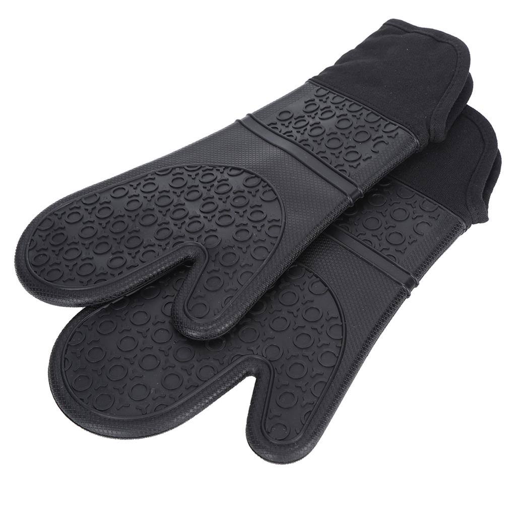 6Pcs Set Oven Mitts Hand Clip Pot Holder Silicone Heat Insulation Gloves Insulation Mat